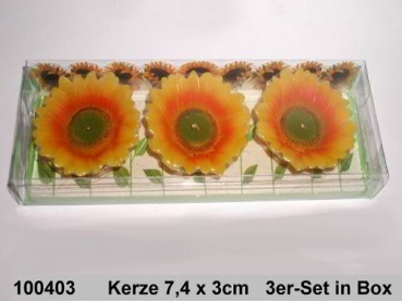 Schwimmkerzen 3er-Set Sonnenblume