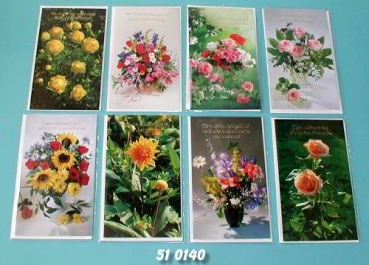 Geburtstagskarte mit Blumenfotos mit Umschlag