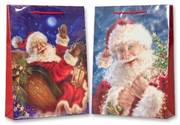 Geschenk-Tragetasche Weihnachts-Mann 25 x 33 x 8,5 cm