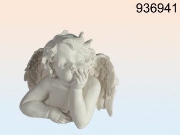 Engel-Kopf, weiß, ca. 20 x 24 cm, Polyresin