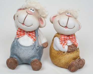 Dekofigur Schaf mit Wuschelkopf ca. 9 cm