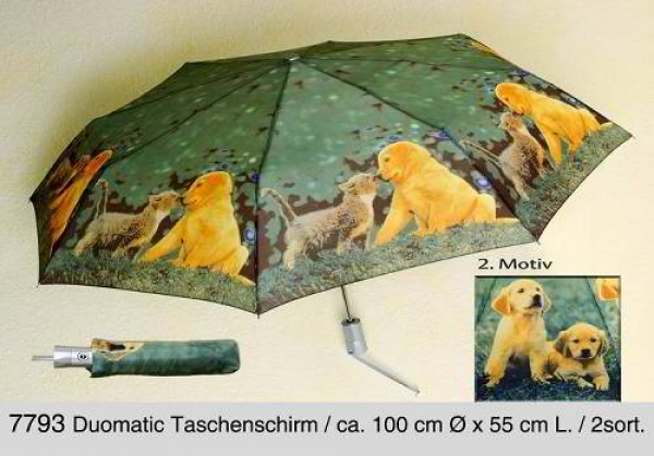 Regenschirm / Taschenschirm AUTOMATIC Tiermotiv