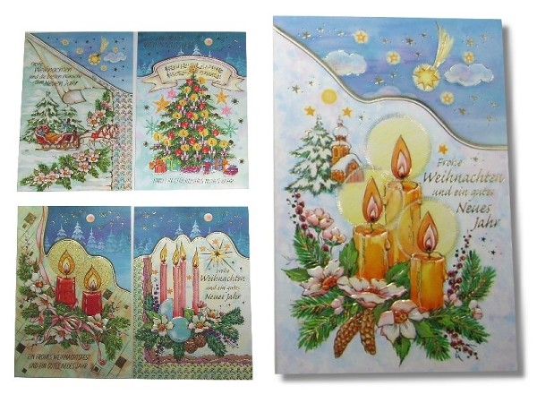 Weihnachtskarten geprägt 115 x 180 mm