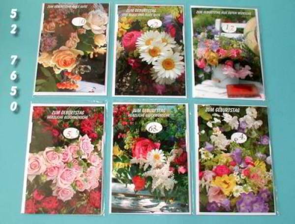 Drehzahl-Geburtstagskarte mit Blumenmotiv