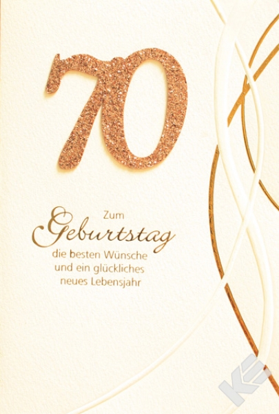 Geburtstagskarte gold/beige 70. Geburtstag