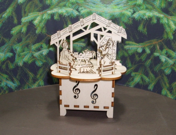 Feine Spieluhr KRIPPE von Frankenwald-Holzkunst