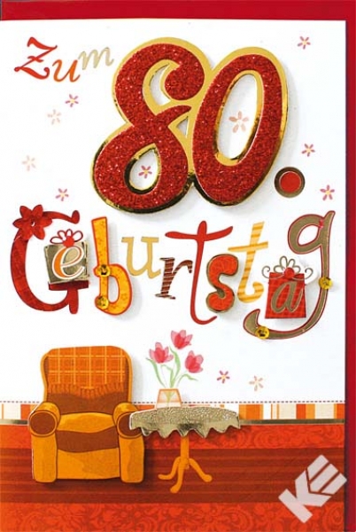 3D-Glückwunschkarte 80. Geburtstag