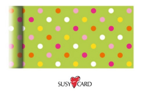 Tischband 4 mtr. x 16,5 cm Grün mit Punkte Susy-Card