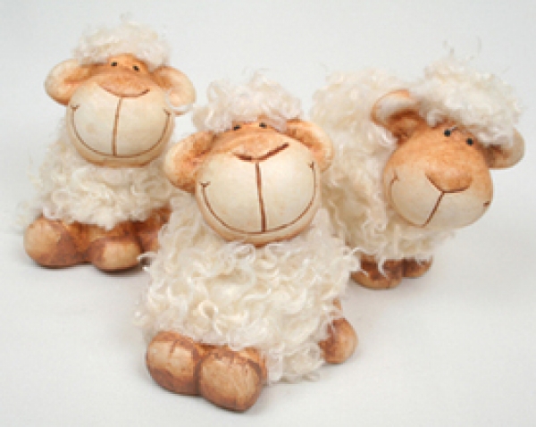 Schaf mit Kuschelfell ca. 8 cm