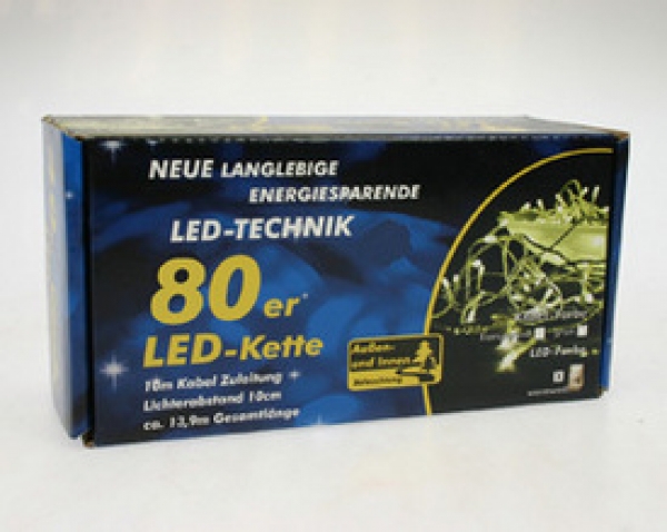 LED-Lichterkette 80er Lichter mit Trafo