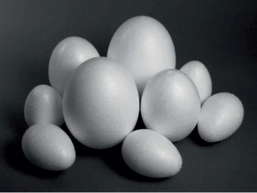 Styropor-Eier, 60 mm, weiß, 8er Packung