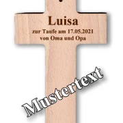 Kreuz aus Buchenholz "Komm Herr Jesu....."