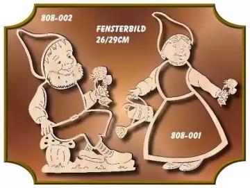 Klöppelrahmen Fensterbild ZWERGENMANN