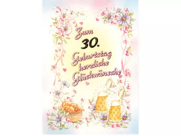 Geburtstagskarte A4 groß 30. Geburtstag