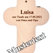 Kreuz aus Buchenholz "Zusammen sind wir nicht allein"