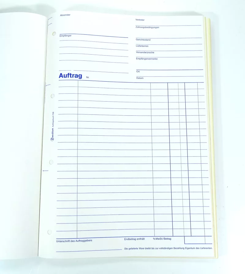 AUFMASTRAGSBUCH 758 von ZWECKFORM