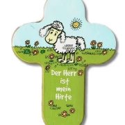 Kreuz aus Buchenholz "Der Herr ist mein Hirte"