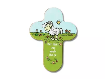 Kreuz aus Buchenholz "Der Herr ist mein Hirte"
