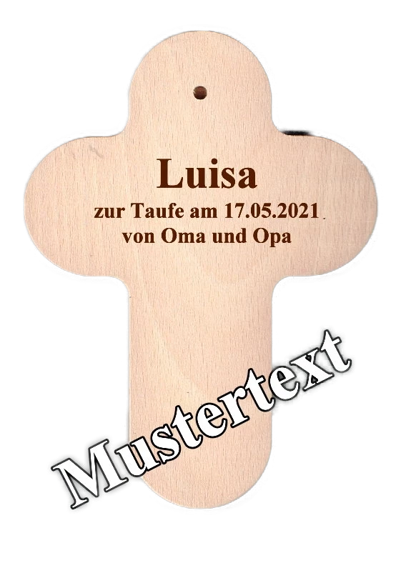 Kreuz aus Buchenholz "Der Herr ist mein Hirte"