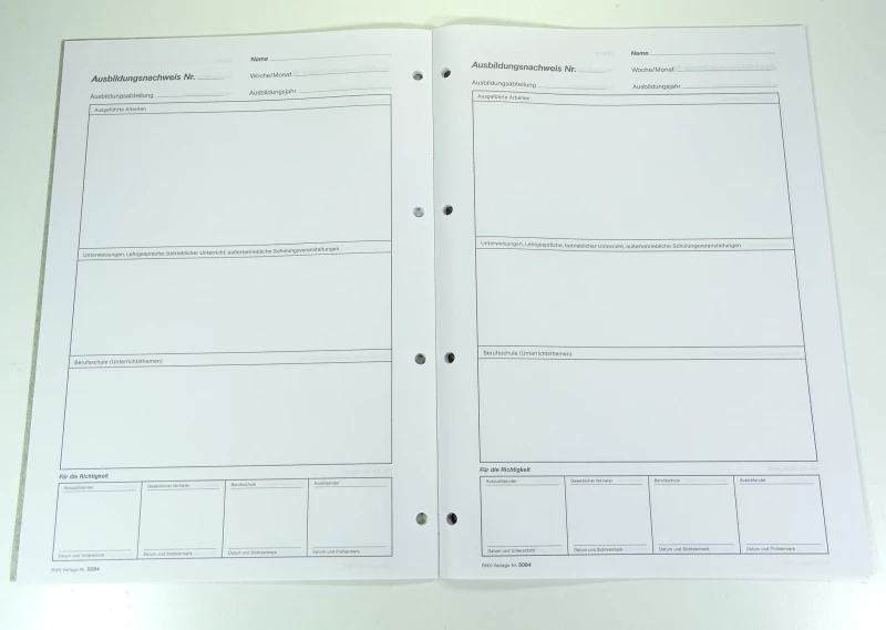 Ausbildungsnachweis / Berichtsheft #5084