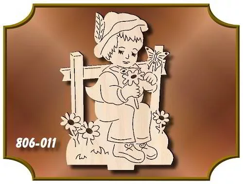 Steckfigur JUNGE AM ZAUN zu Sommerbaum Aufsteller