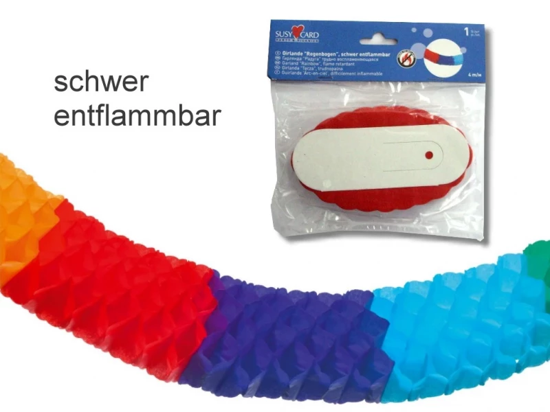 Dekogirlande  4mtr. REGENBOGEN