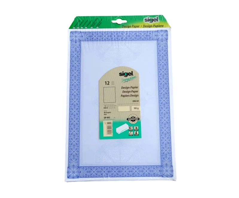 Designpapier blau 12er-Packung edles Design DP494 SIGEL
