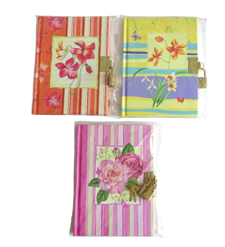 Tagebuch mit Metallschloss FLOWERS