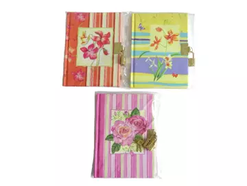Tagebuch mit Metallschloss FLOWERS