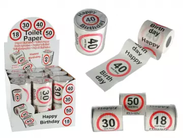 Fun-Toilettenpapier HAPPY BIRTHDAY Zahlen