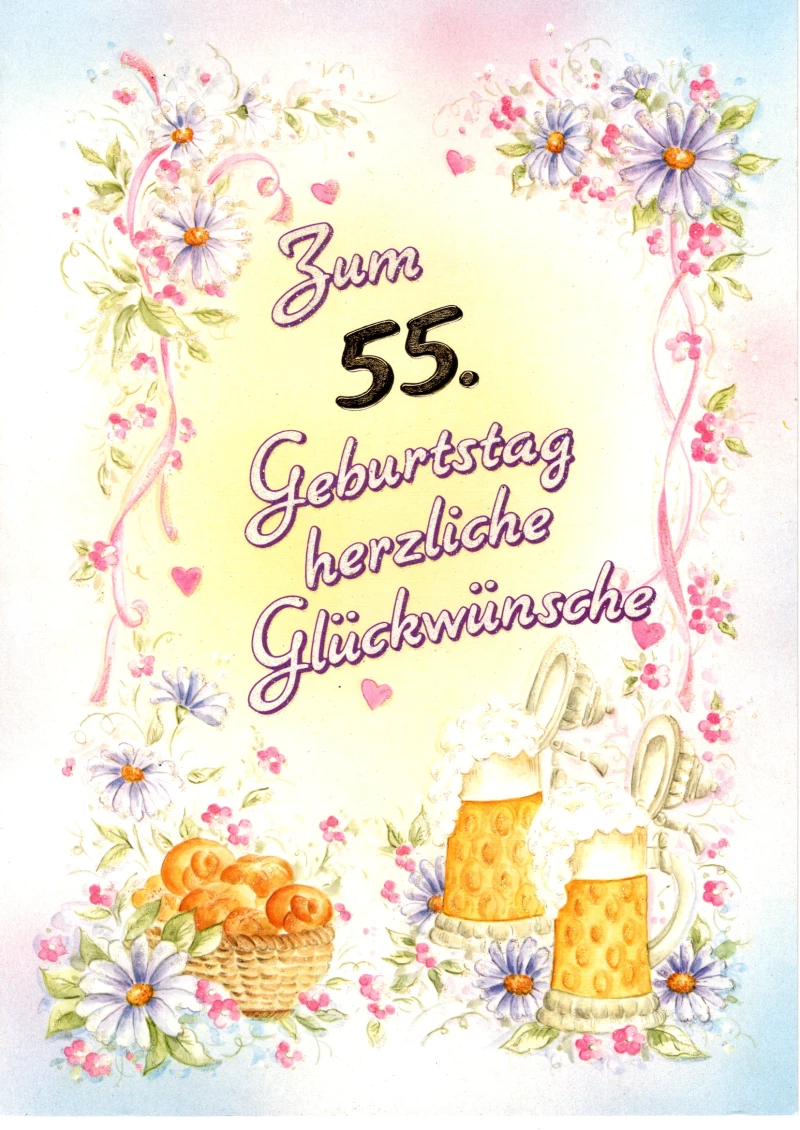 Geburtstagskarte A4 groß 55. Geburtstag