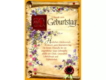 Geburtstagskarte A4 groß 80. Geburtstag