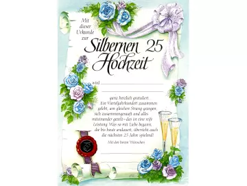 Silberhochzeit-Karte (25) A4 groß