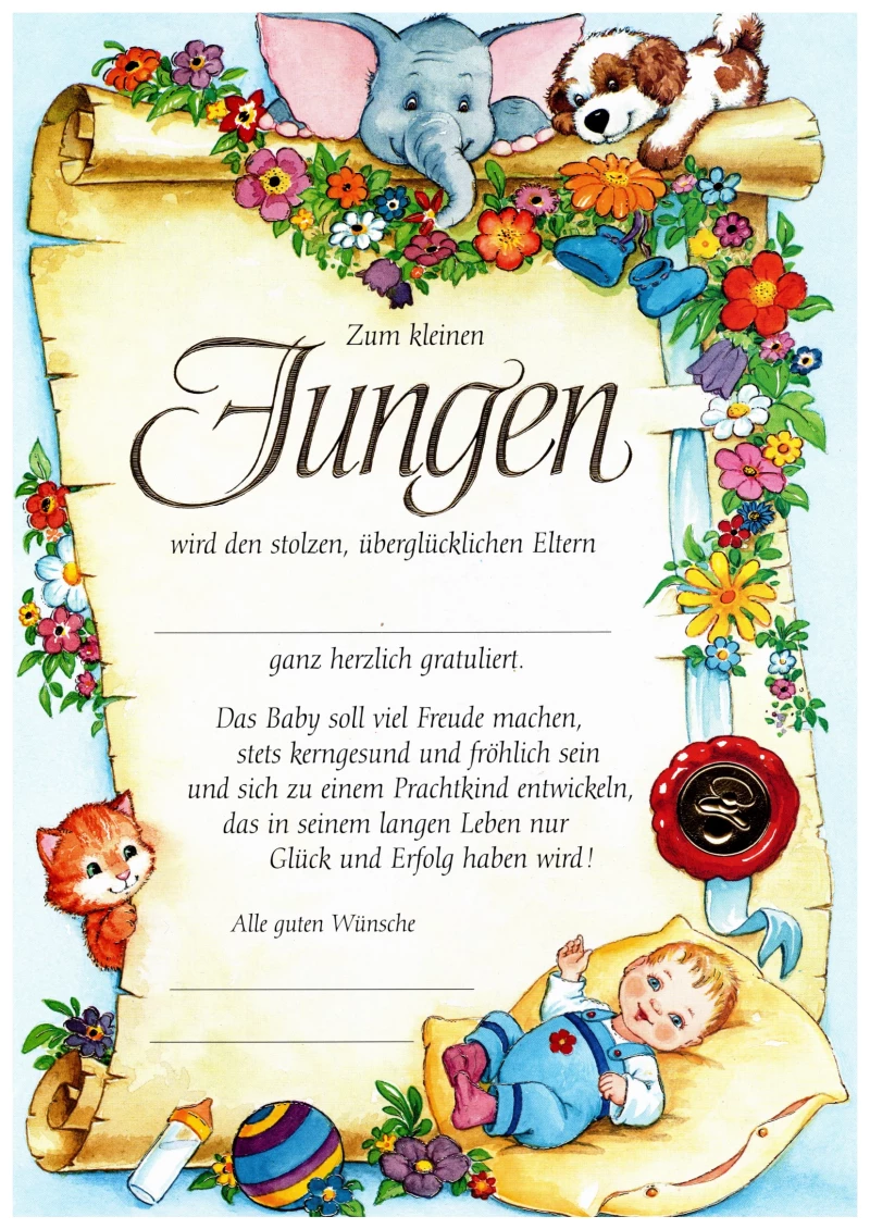 Glückwunschkarte A4 groß JUNGE