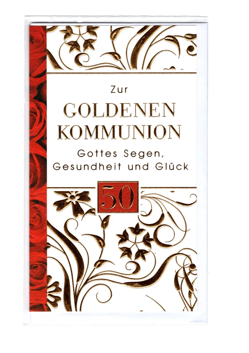 Goldene Kommunion Glückwunschkarte