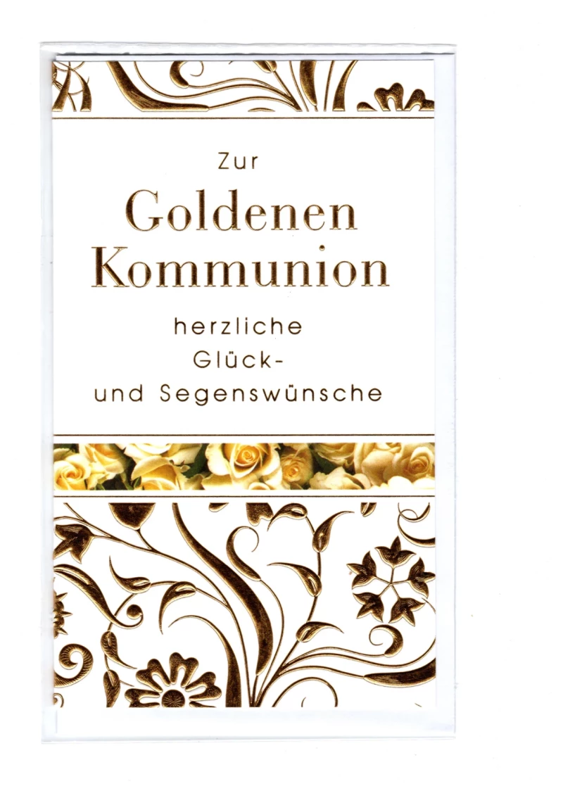 Goldene Kommunion Glückwunschkarte
