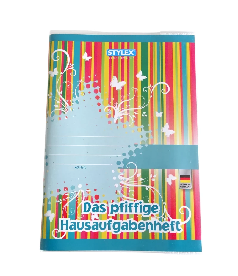 Hausaufgabenheft "Das Pfiffige" mit Umschlag