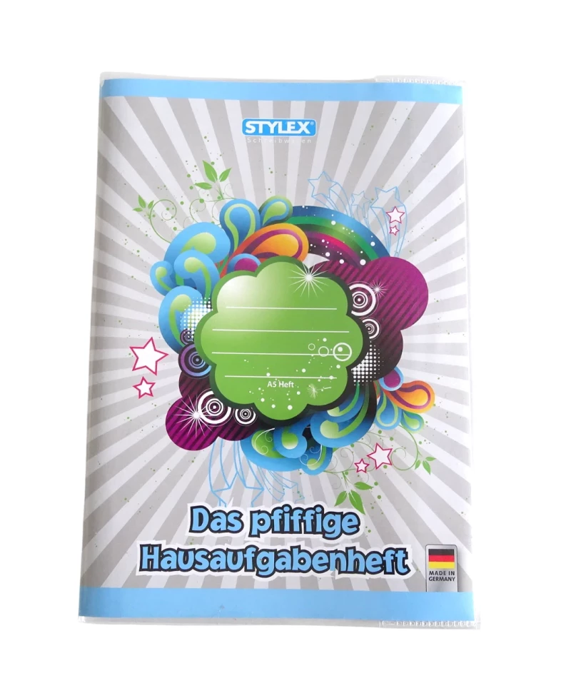Hausaufgabenheft "Das Pfiffige" mit Umschlag