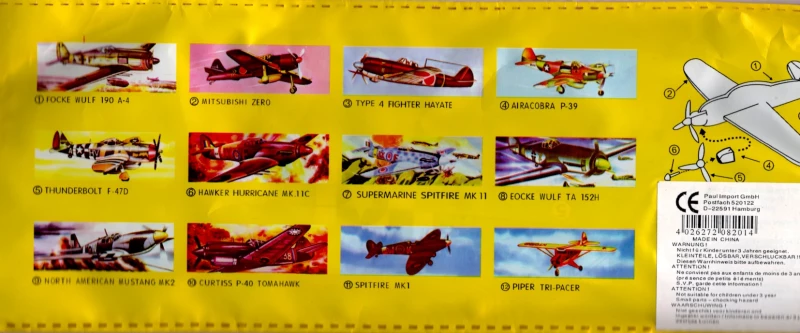 12er-Set mit tollen Fliegern aus Polystyrol