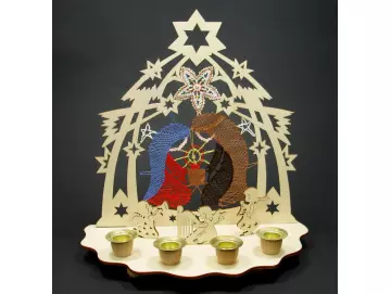 Klöppelbrief Hl. Familie für Sternenbogen auf Platte