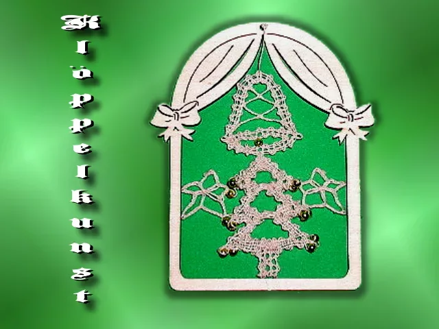 Klöppelbrief für Bogen-Serie mit Vorhang