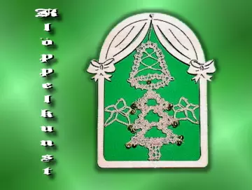 Klöppelbrief für Bogen-Serie mit Vorhang