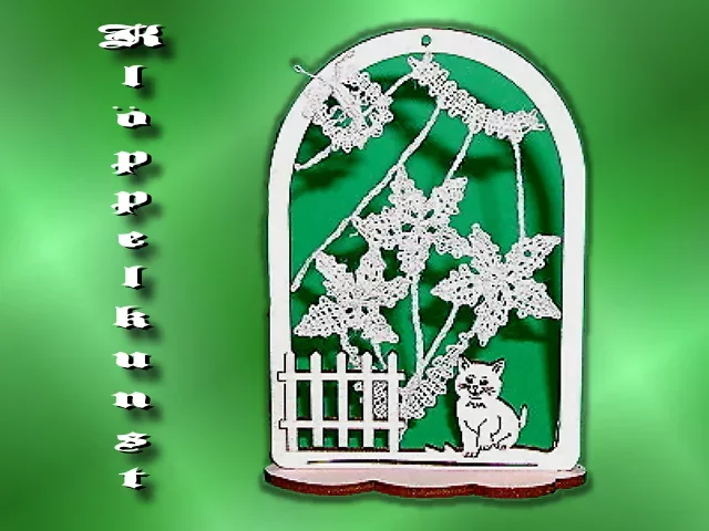 Klöppelbrief für Bogen-Serie mit Zaun