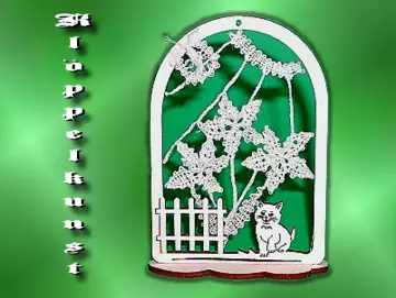 Klöppelbrief für Bogen-Serie mit Zaun