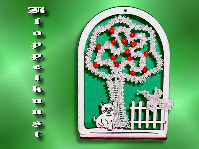 Klöppelbrief für Bogen-Serie mit Zaun