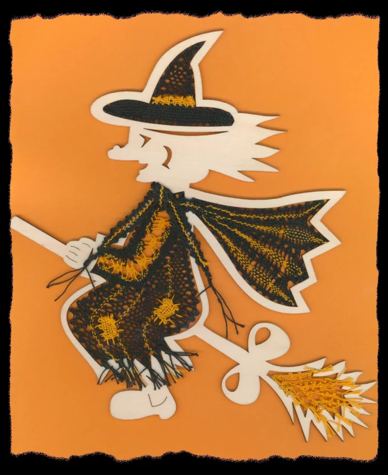 Klöppelbrief für Fensterbild Hexe