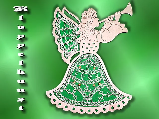 Klöppelbrief für Fensterbild Engel