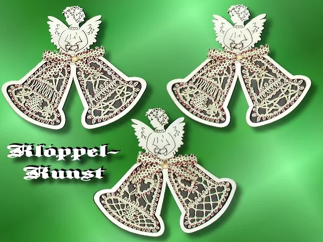 Klöppelbrief für Christbaumschmuck Doppelglocke