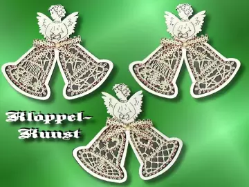 Klöppelbrief für Christbaumschmuck Doppelglocke
