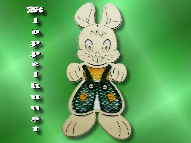 Klöppelbrief für Fensterbild Hasenkind